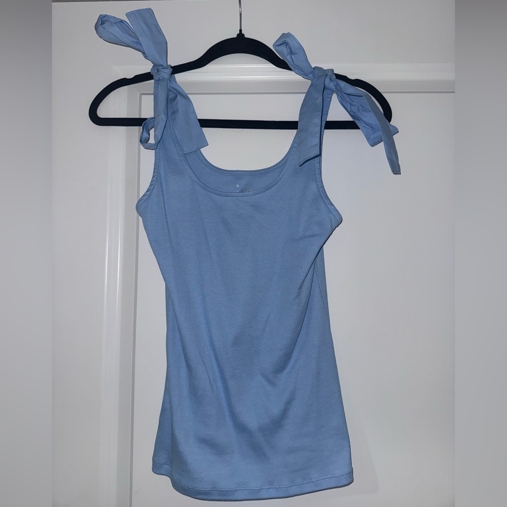 a new day Light Blue Tie-Shoulder Tank Top